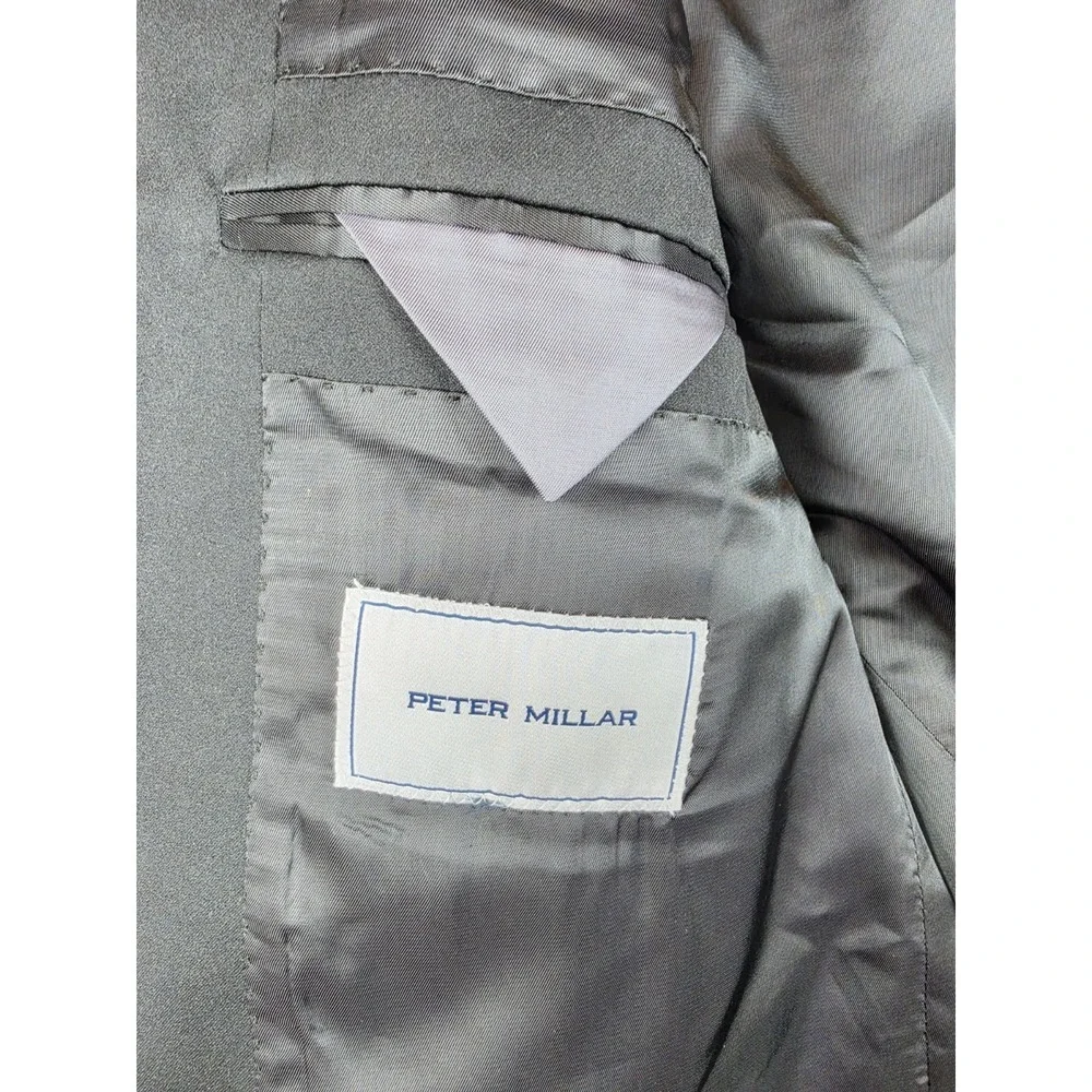 Peter Millar Tuxedo Dinner Jacket Mens 44T Black Wool Satin Lapel Union Made